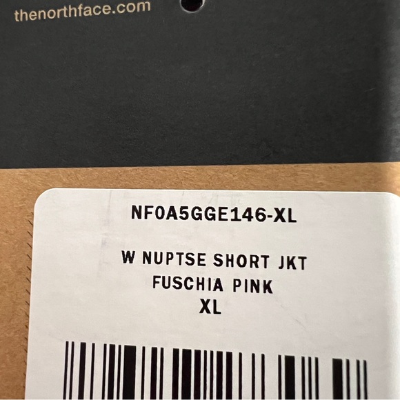THE NORTH FACE Womens Nuptse Short Jacket Fuchsia Pink Black - Picture 16 of 16